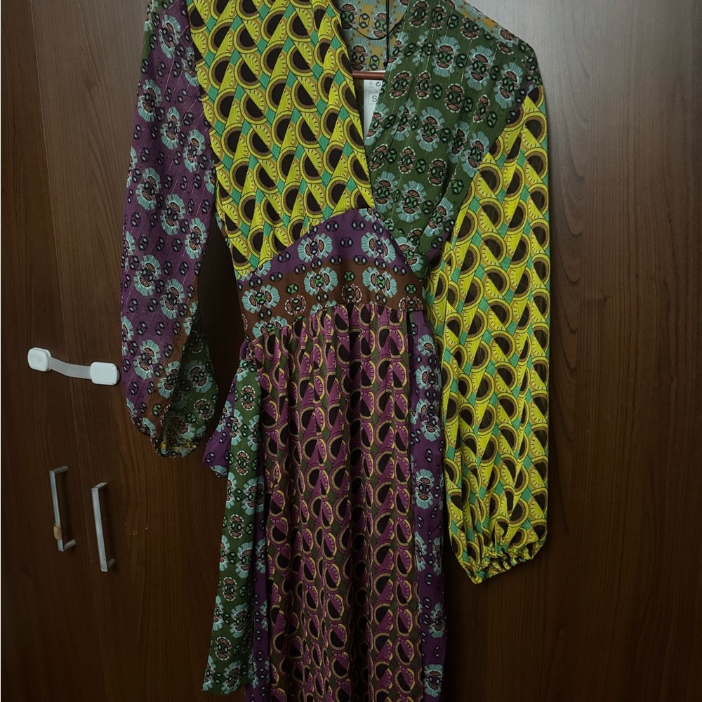 ZARA NWT Multicolor Patterned Women's Dress